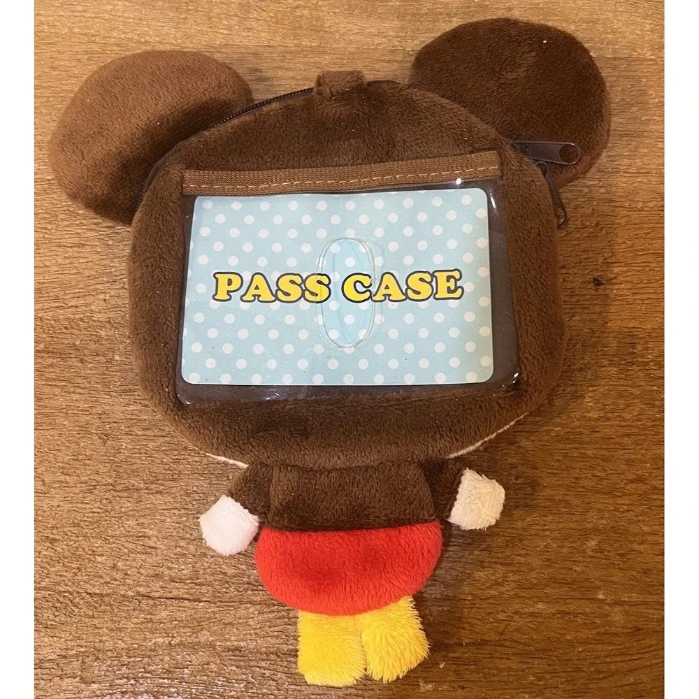 Official Disney Mickey Mouse Plush Pass Case ID Holder Coin Purse Wallet Rare